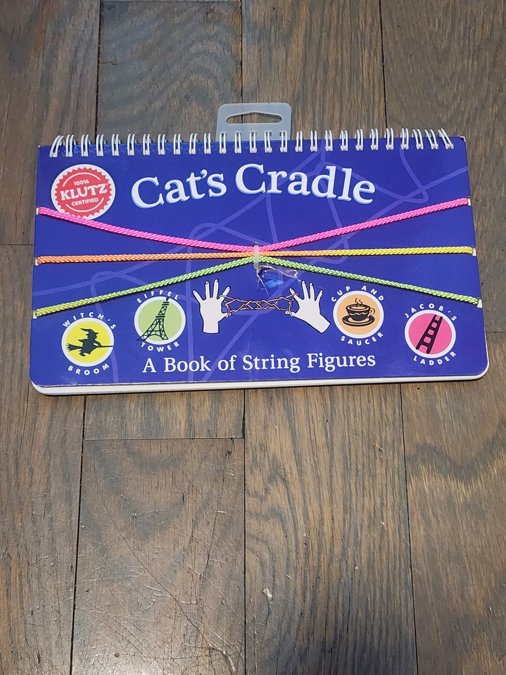 Cat's Cradle - Purple String Figure Book with Pink, Yellow, Green Strings